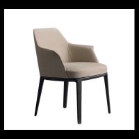 Quality Beige Upholstered Dining Chairs Durable ISO9001 Cream Fabric Dining Chairs for sale