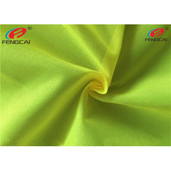 Quality Bright Yellow 100% Polyester Fluorescent Material Fabric For Garment for sale
