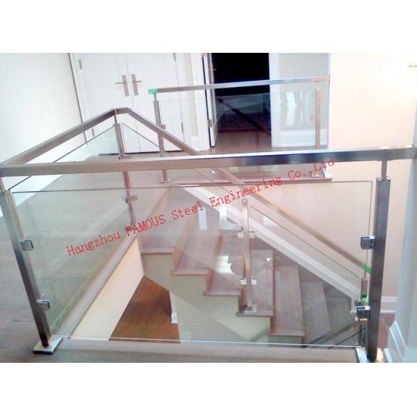 Quality Spigot Bracket Outdoor Glass Balustrade Toughenend Glass Railing Handrail for sale
