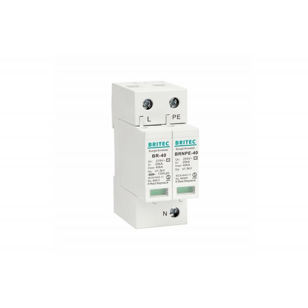 Quality Plastic Single Phase Surge Protection Device IP 20 Type 2 Surge Protector for sale