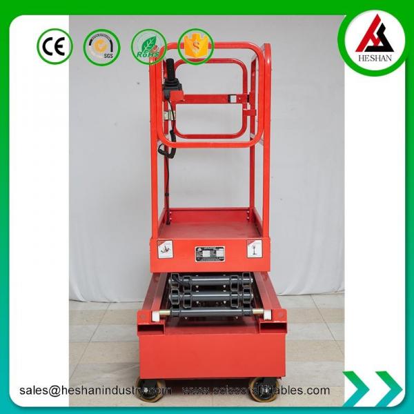 Quality Lightweight Small Electric Hydraulic Scissor Lift 300kg 3.9M Self Propelled for sale