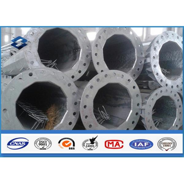 Quality Big Column Polygonal Steel Tubular Pole with Base Plate ASTM A 123 Galvanized for sale