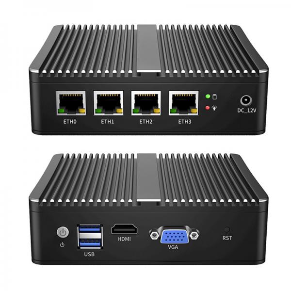 Quality Firewall Industrial Fanless Mini Pc Appliance J4125 4 Gigabit LAN Soft Router Support PFsense for sale