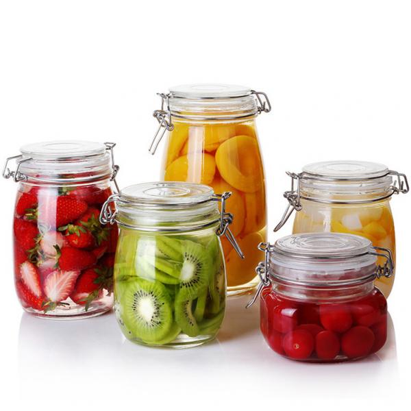 Quality 500ml Cylinder Odm Glass Storage Pot With Stainless Steel Buckle for sale