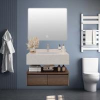 China 80*25*50cm Wall Mount Bathroom Vanity Bathroom Cabinet With Round Mirror factory