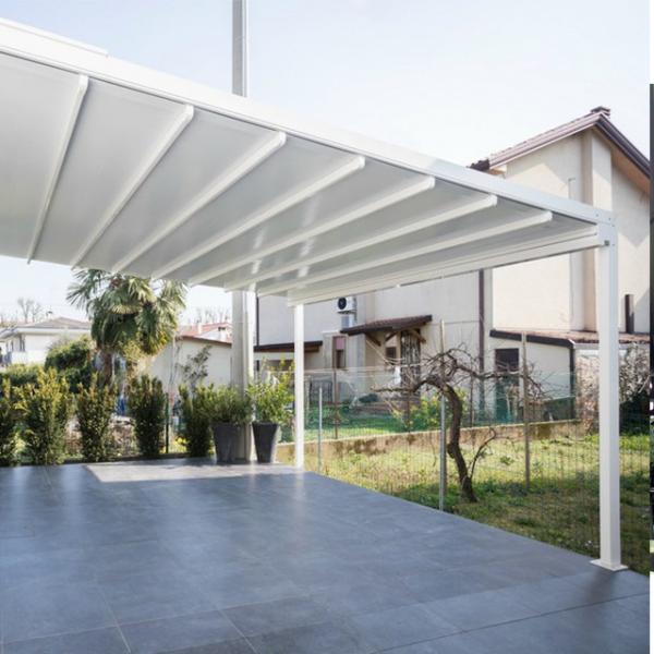Quality Freestanding 150mm Blade Aluminum Louvered Retractable Patio Roof for sale