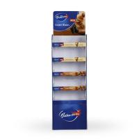 Quality cardboard pop up display stands 4 layers small cardboard displays biscuit for sale