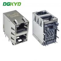 Buy cheap 2x1 dual port RJ45 connector with light and wing without filter dual color light from wholesalers
