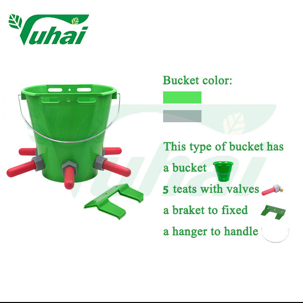 Quality Crash Resistance Animal Feeding Tools White 8 Liter Volume Cattle Lick Buckets for sale