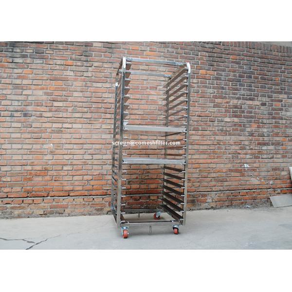 Quality 20 Tiers Aluminum Ss304 Perforated Tray Rack Trolley for sale