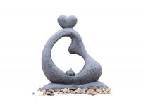 China Nature's Mark Heart Couple LED Relaxation Resin Water Fountain with Authentic River Rocks grab and go river rocks factory