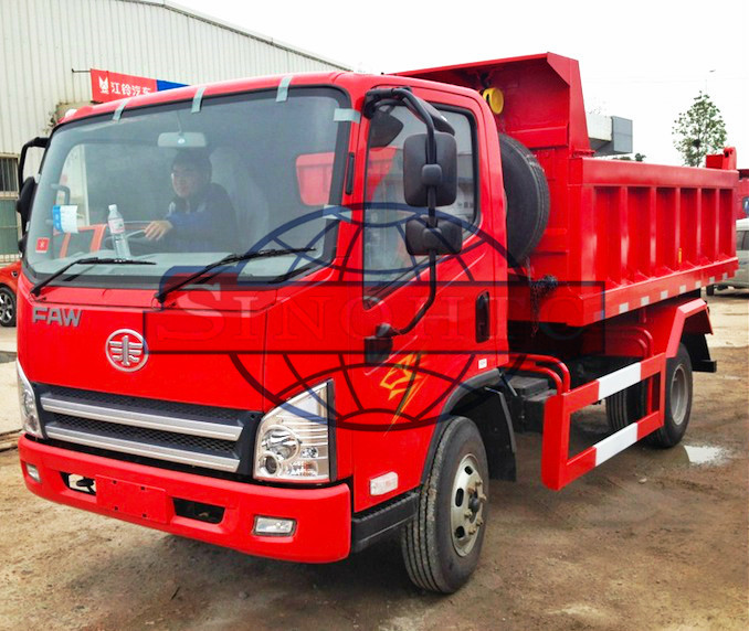 China 3 - 5 Tons Utility Dump Truck 6 Wheels 4m3 Volume 3800*2000*600 Carriage factory