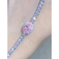 China 2.87ct Pink Diamond Tennis Bracelet Oval Cut Loose Synthetic Diamonds factory