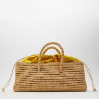 China Soft Oversized Beach Basket Straw Tote Bag With Rounded Handles factory