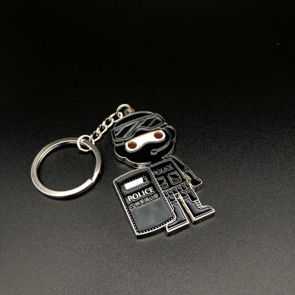 Quality Cartoon Etching Die Cut Metal Keychain Personalised ODM Double Sided Design for sale