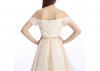China Beige Off The Shoulder Beaded Wedding Bridesmaid Dresses Dry Cleaning factory