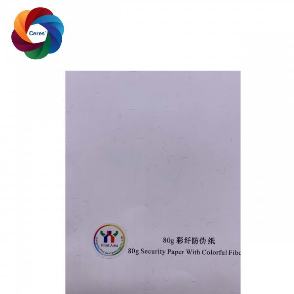 Quality Ivory Security Watermark Bond Paper A4 Cotton 80 Gram Uv Invisible Fibers for sale