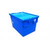 China 23.6' x 15.7' Storage Moving Stackable Plastic Tote Box With Hinged Lids factory