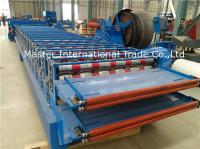 China 28mm Trapezoidal Shaped Roof Sheet Roll Forming Machine With Double Motor Control factory