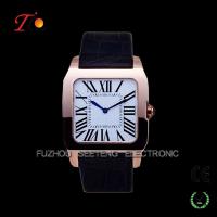 China stainless steel quartz watch for men  water resistant with PU leather band and color customized for sale