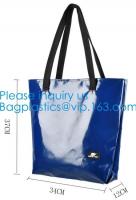 China 1000D Waterproof PVC Tarpaulin Customized Shopping Bag, Daily Women Shoulder Tote Bags Wholesale Price factory