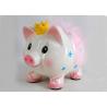 China Pink Ceramic Piggy Bank In Cloth Cute Princess Piggy Bank Customized For Children factory