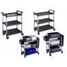 China Foldable Restaurant Or Hotel Room Service Cart Stainless Steel With Plastic And Tote Box factory