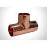 China Residential Refrigeration Copper Tubing Pipe Fittings Copper Equal Tee  Easy To Braze factory