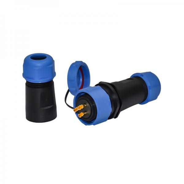 Quality IP68 Waterproof Circular Plastic Connectors Inline Cable Plugs Brass Contact for sale