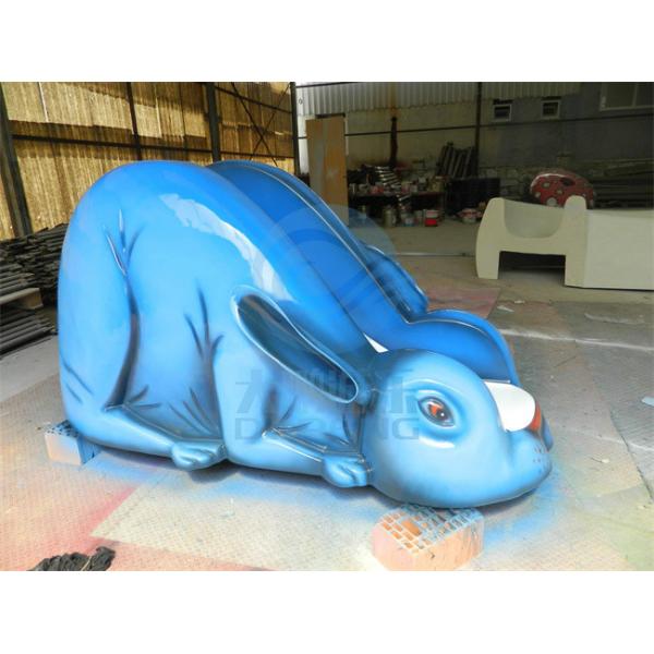 Quality Animal Fiberglass Pool Water Slide 1.1m Height Rabbit Water Slide For Small Pool for sale
