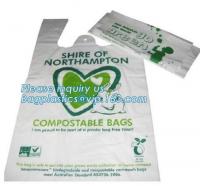 China Biodegradable White Trash Bags Compostable Food Waste Bags, cornstarch 100% biodegradable compostable bags on roll for f factory