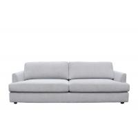 Quality Thick Foam Padded Three Seater Fabric Sofa Plastic Leg Grey 3 Seater Couch for sale