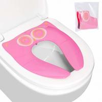 China Travel Foldable Baby Toilet Seat Lovely Plastic , Lightweight Baby Potty Toilet Seat factory