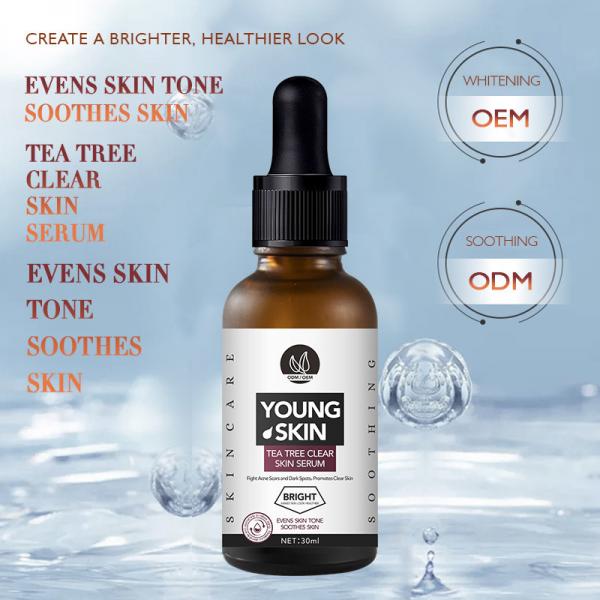 Quality 1oz/30ml OEM Organic Tea Tree Relief Essence Face Serum Repair Acne Pimple for sale
