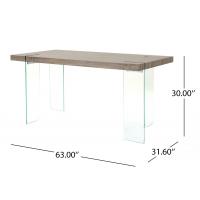 China Glass Legs Wooden Top 68kgs Modern Dining Table for sale