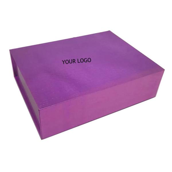 Quality Metallic Paper Big Cosmetic Packaging Box Folding Gold Black Rose Gold for sale