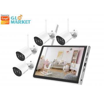 Quality Glomarket Smart Tuya Wifi NVR Kit 4CH Camera 1080P 10.1 Inch LCD NVR Kit for sale