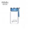 China Silicone Handle 165g 9.47oz Personalized Glass Water Bottle factory