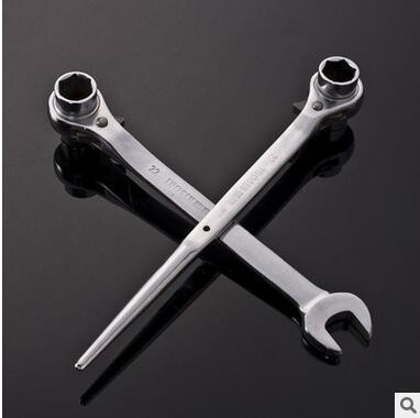 China KM Titanium Scaffold Ratchet Wrench Tool Ratcheting Socket Wrenches 19mm/22mm Black factory