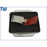China Delicate Magnet Connected 2GB Thumb Drives Flash Leather Cover Disk factory