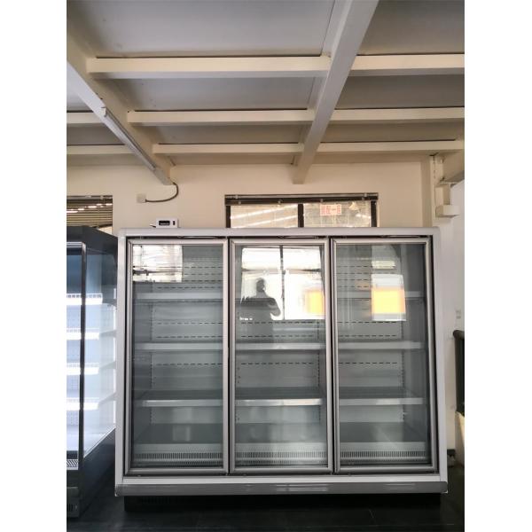 Quality Vertical LED Lighting Upright Glass Door Freezer With Multi Deck Shelving for sale