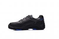 China Smooth Leather Upper Composite Safety Shoes Black Mens Low Cut Work Shoes factory