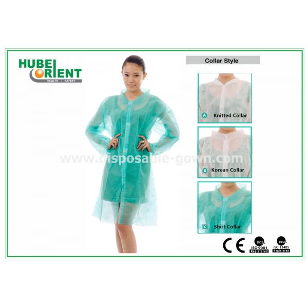 Quality PP/MP/Tyvek Disposable Laboratory Coats With Velcro And Shirt Collar for prevent dust and bacteria for sale
