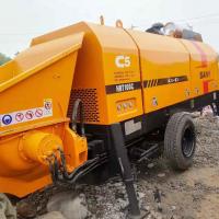 Quality 75KW Electric Used Concrete Trailer Pump Sany Yellow HBT60C for sale