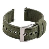 China Adjustable ROHS Canvas Strap Watch Band 22mm Army Green With Quick Release factory