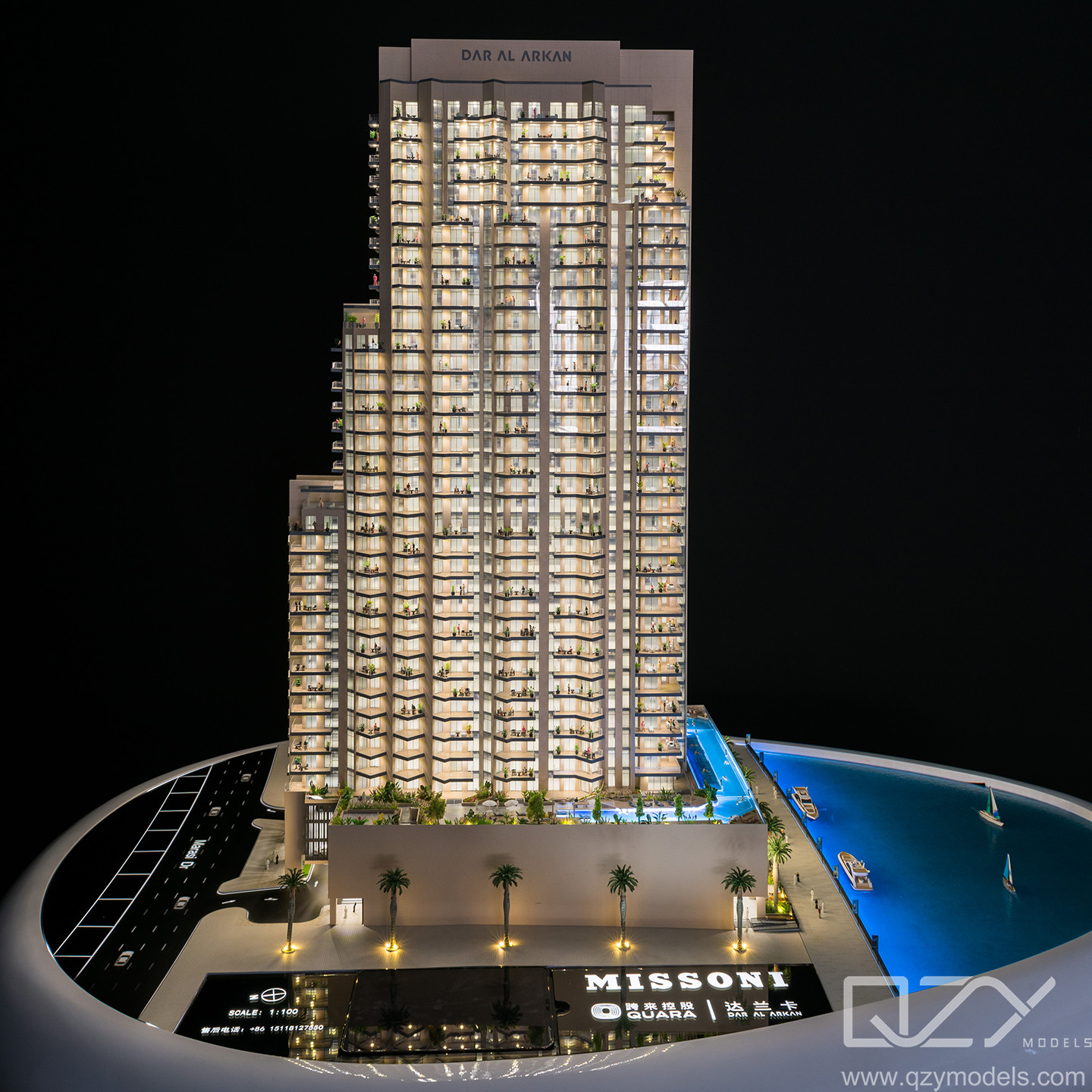 China Dubai Missoni Residencial Architectural Physical Model Laser Cut DAR GLOBAL 1:100 factory