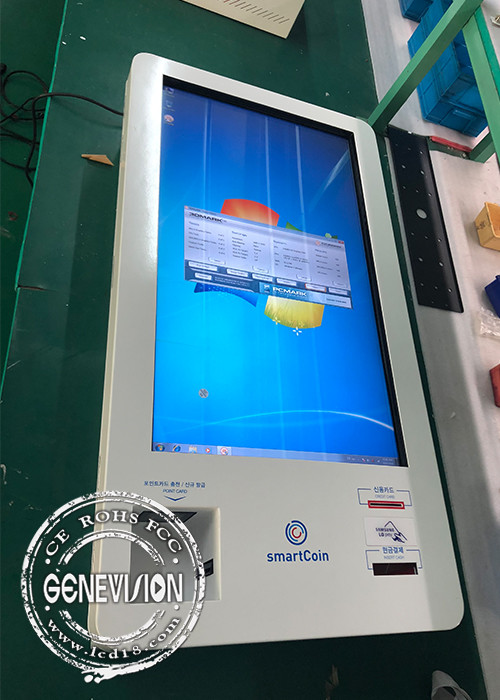 Quality Korea Market 32 Inch Infrared Touch LCD Self Service Kiosk Windows Cash Receiver for sale