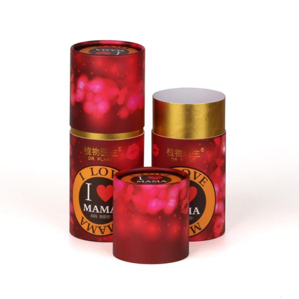 Quality Red Color Print Custom Paper Cylinder Cans Gift Package Round Boxes for sale