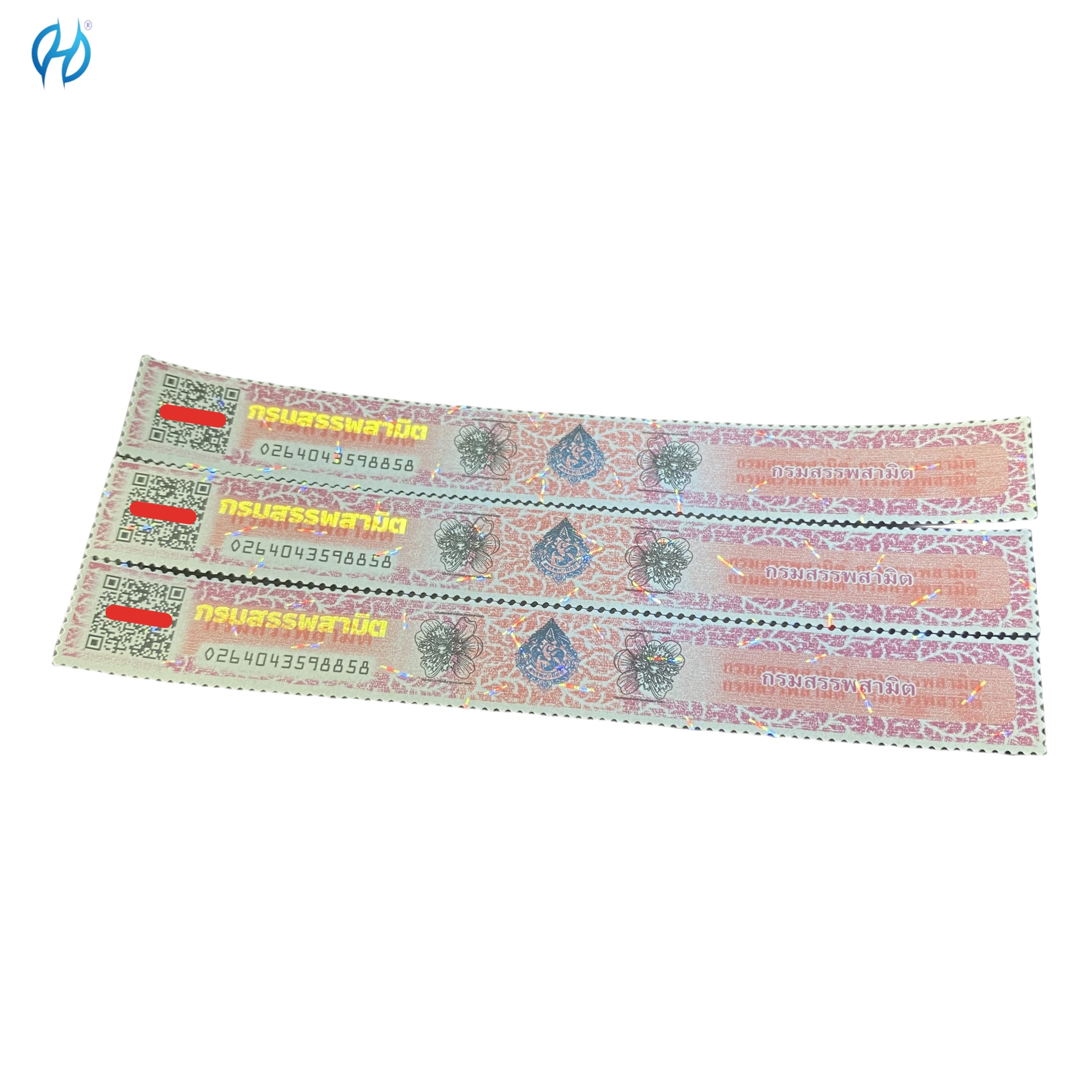 China Customized Tax Stamp Duty With Invisible UV Surface Finishing For Cigarette Packaging factory