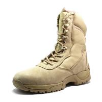 China Cow Suede Khaki Army Boots 1000d Nylon With Ykk Zip Shock Resistant factory